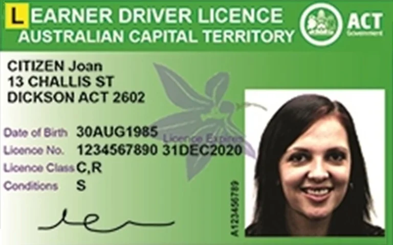 Learners Drivers Licence Capital Territory Australia, ACT Drivers Licence