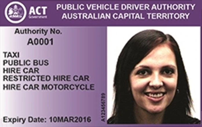 Public Vehicle Drivers Licence Capital Territory Australia, ACT Drivers Licence
